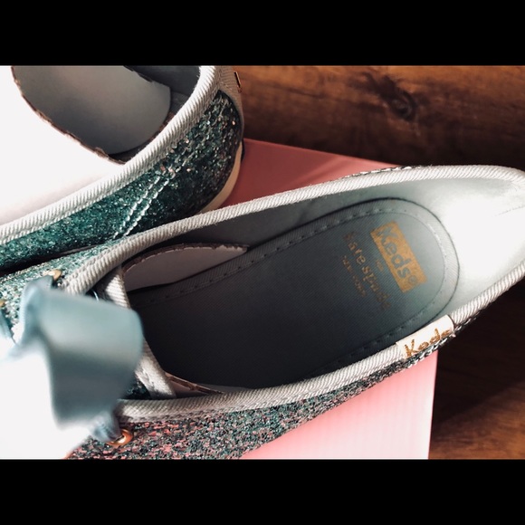 KATE SPADE/KEDS-NWT Aqua Glitter Sneakers - Picture 12 of 16